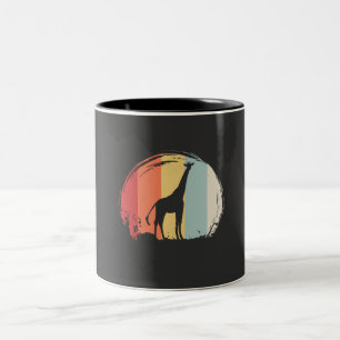 Giraffe Vintage Tweekleurige Koffiemok