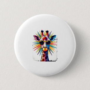 Giraffe Vintage Zonnebril Grappig Afrikaans Dier L Ronde Button 5,7 Cm