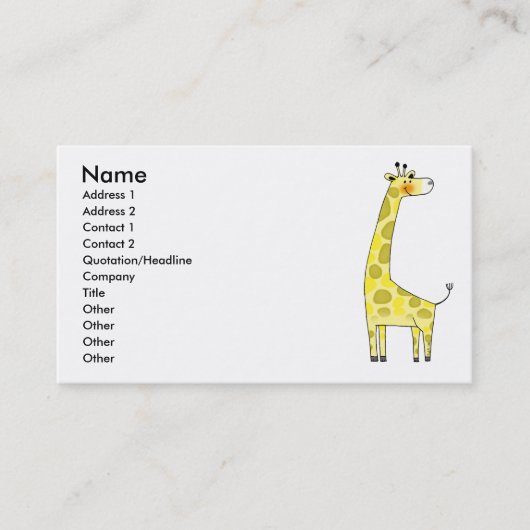 Giraffe Visitekaartje (Voorkant)