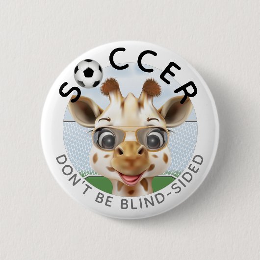 Giraffe Voetbal Ronde Button 5,7 Cm (Voorkant)