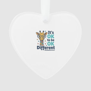 Giraffe voor Autisme Bewustzijn Het is OK om Versc Ornament