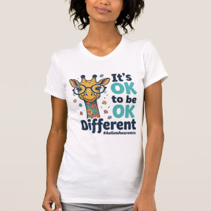 Giraffe voor Autisme Bewustzijn Het is OK om Versc T-shirt
