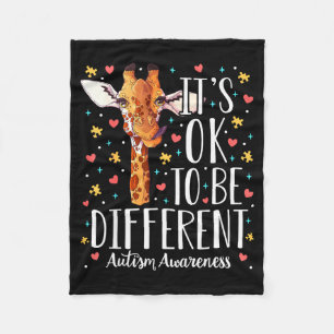 Giraffe voor bewustwording van autisme Het is ok o Fleece Deken