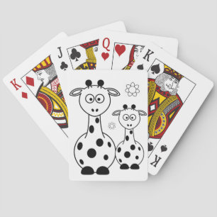 Giraffe voor decokaart afspelen pokerkaarten