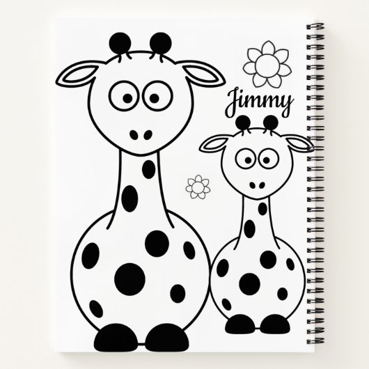 Giraffe voor het kleuren van Notitieboeken (Achterkant)