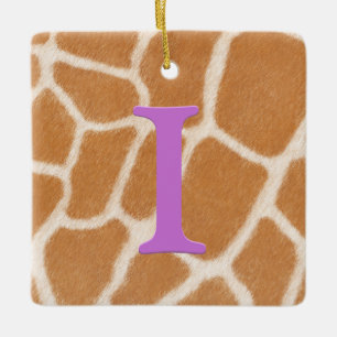 Giraffe voor persoonlijk monogram en berichtenpool keramisch ornament