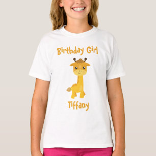 Giraffe voor Verjaardagsmeisje T-shirt