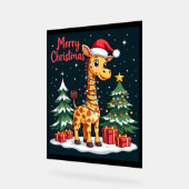Giraffe Vrolijk Kerstboom Verlichting Santa Giraff Acryl Bord (Hoek)