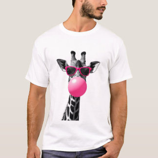 Giraffe Vrouwen Giraffe Gezicht met Zonnebril Wild T-shirt