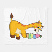 Giraffe Waffle-ijs Fleece Deken (Voorkant (Horizontaal))