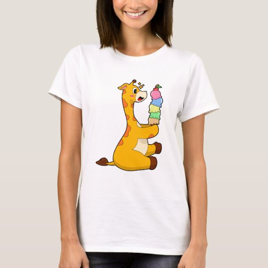 Giraffe Waffle-ijs T-shirt (Voorkant)