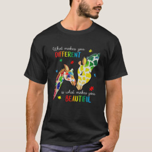 Giraffe Wat maakt je anders autisme bewustzijn T-shirt