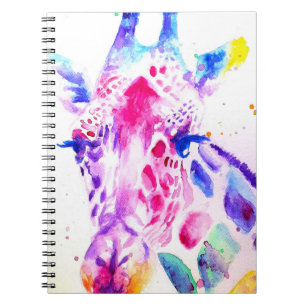 Giraffe Waterverf Baby's Paarse Gifts Lavendel Notitieboek