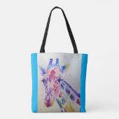 Giraffe Waterverf Dierenvrienden Canvas tas (Achterkant)