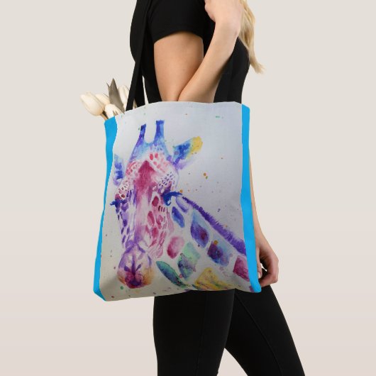 Giraffe Waterverf Dierenvrienden Canvas tas (Dichtbij)