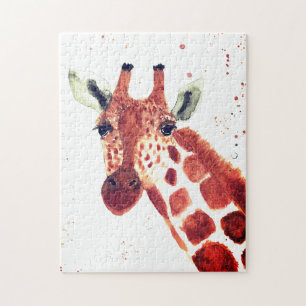 Giraffe waterverf diertje Safari kinder humor dier Legpuzzel