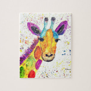 Giraffe waterverf diertje Safari kinder humor dier Legpuzzel