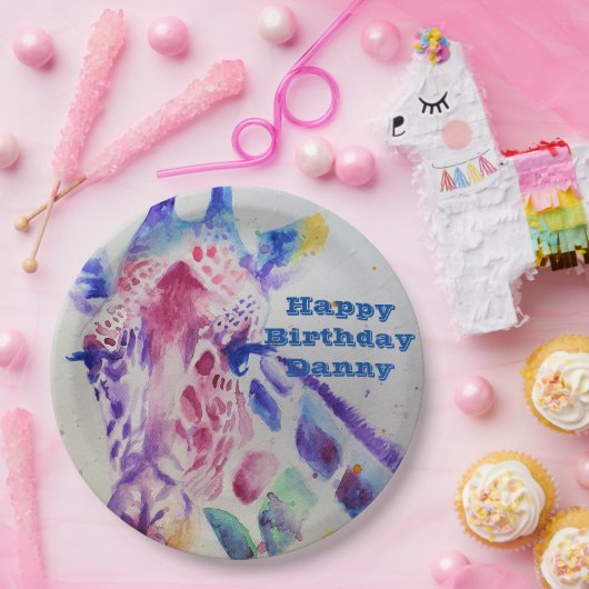 Giraffe Waterverf jongen Birthday Party Paper Bord (Feest)