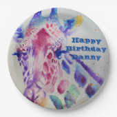 Giraffe Waterverf jongen Birthday Party Paper Bord (Voorkant)