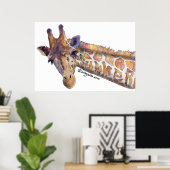 Giraffe Waterverf Poster afdrukken (Thuiskantoor)