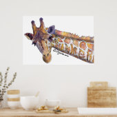 Giraffe Waterverf Poster afdrukken (Keuken)