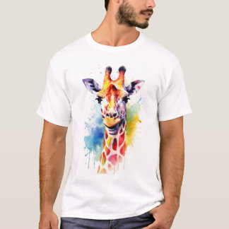 Giraffe Waterverf T-shirt