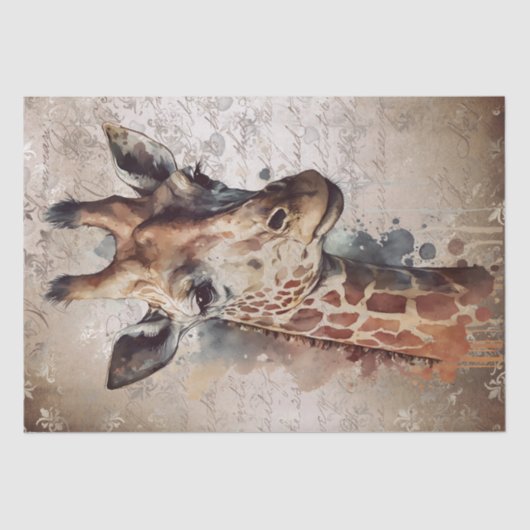 Giraffe Waterverf Tissuepapier (Voorkant)
