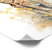 Giraffe Waterverfschilderij  Poster (Hoek)