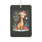 Giraffe Wearing Santa Hat Matching Christmas Pajam Luchtverfrisser (Voorkant)