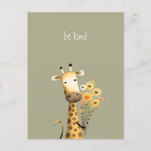 Giraffe - wees aardig briefkaart