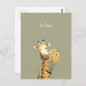 Giraffe - wees aardig briefkaart (Voorkant / Achterkant)