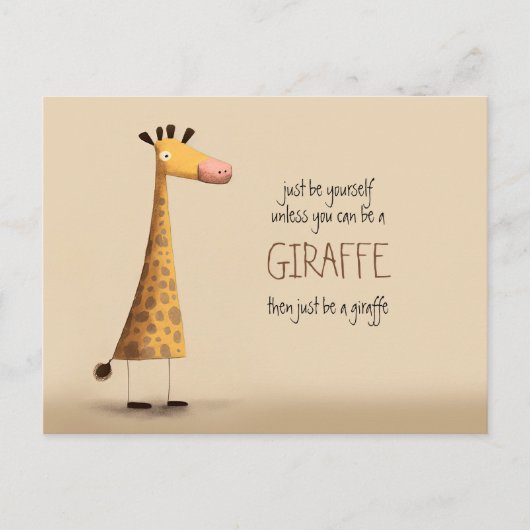 Giraffe - Wees jezelf Briefkaart (Voorkant)