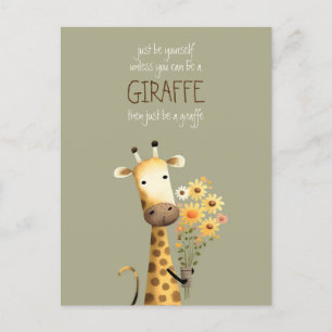 Giraffe - Wees jezelf grappig Briefkaart