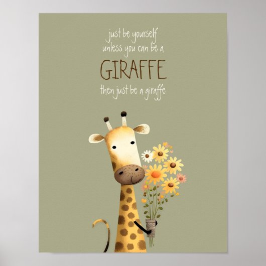Giraffe - Wees jezelf Kinderkamer Slaapkamer Poste Poster (Voorkant)