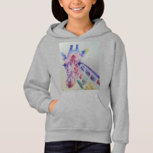 Giraffe Whimsical Waterverf Girls Pullover Hoodie