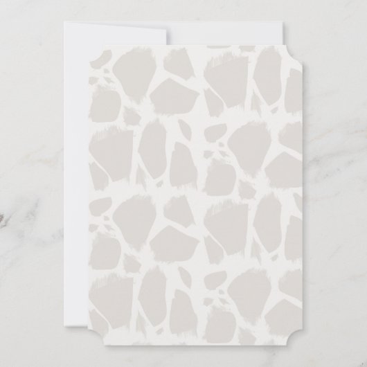 Giraffe Wild Een Waterverf Grijs Baby shower Kaart (Achterkant)