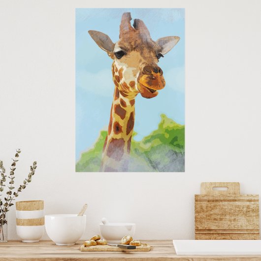 Giraffe wild fantastisch dier poster (Keuken)