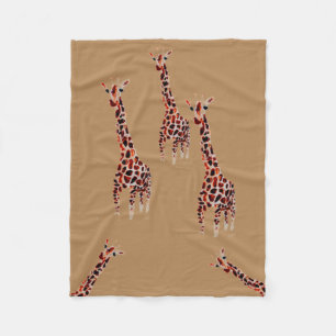 Giraffe Wildlife Art Funny Animal Fleece Deken