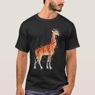 Giraffe Wildlife Waterverf Grafisch Ar. T-shirt