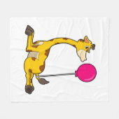 Giraffe with Balloon Fleece Deken (Voorkant (Horizontaal))