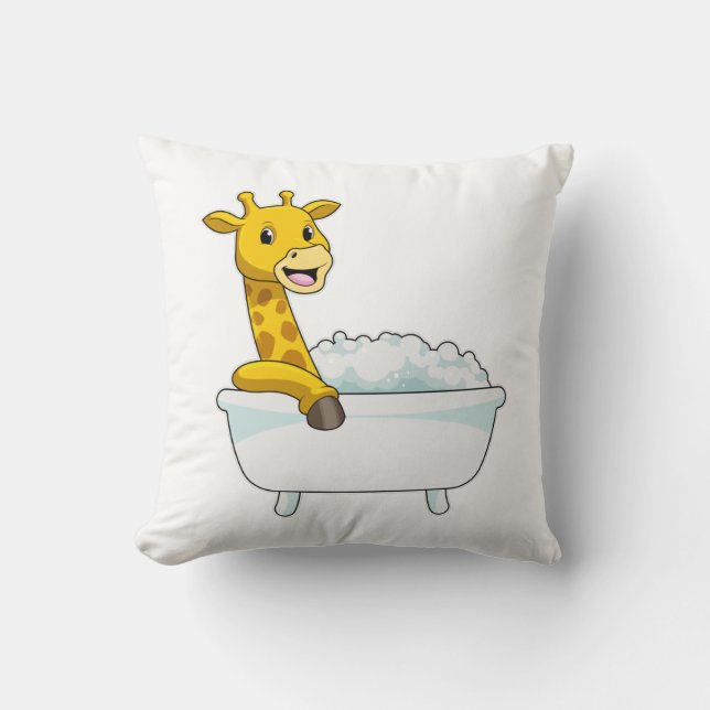 Giraffe with Bathtub with Foam Kussen (Voorkant)