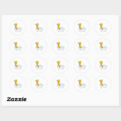 Giraffe with Bathtub with Foam Ronde Sticker (Vel)