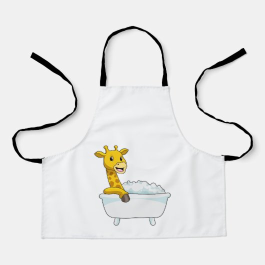 Giraffe with Bathtub with Foam Schort (Voorkant)