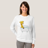 Giraffe with Bathtub with Foam T-shirt (Voorkant volledig)