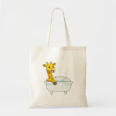 Giraffe with Bathtub with Foam Tote Bag (Voorkant)