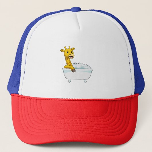 Giraffe with Bathtub with Foam Trucker Pet (Voorkant)
