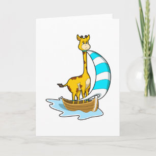 Giraffe with Sailing boat Kaart