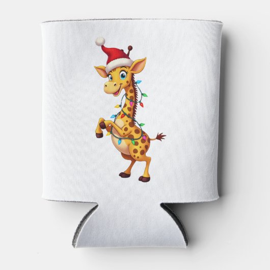 Giraffe Xmas Lighting Funny Santa Giraffe Christma Blikjeskoeler (Voorkant)