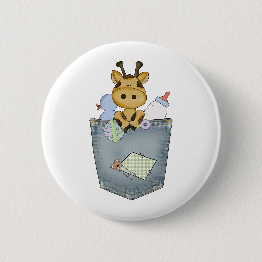 Giraffe zak pal ronde button 5,7 cm (Voorkant)