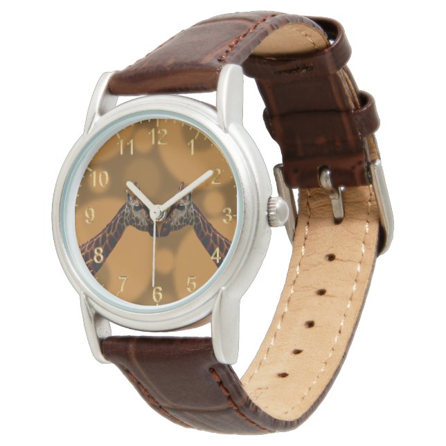 Giraffe zelfreflectie, horloge (Gekanteld)